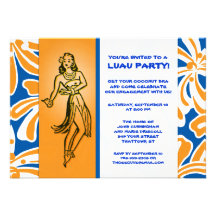 Vintage Hula Tänzer Luau Einladung