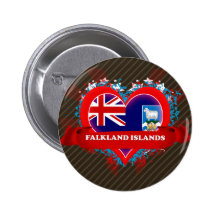 Vintage i-Liebe Falklandinseln Button