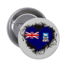 Vintage i-Liebe Falklandinseln Buttons