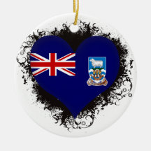 Vintage i-Liebe Falklandinseln Weihnachtsbaum Ornamente