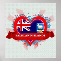 Vintage i-Liebe Falklandinseln Plakate