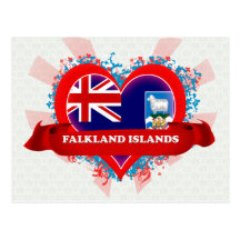 Vintage i-Liebe Falklandinseln Postkarten