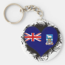 Vintage i-Liebe Falklandinseln Schlüsselanhänger