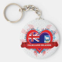 Vintage i-Liebe Falklandinseln Schlüsselband