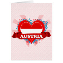 Vintage i-Liebe Österreich Karte