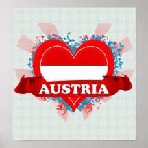 Vintage i-Liebe Österreich Posterdrucke