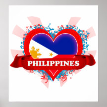 Vintage i-Liebe Philippinen Plakatdruck