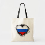 Vintage i-Liebe Russland Leinentasche