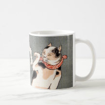 Vintage japanische Katzen-Kunst Kaffeetasse