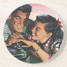 Vintage Jugendliche, Liebe Romance, Versprechen-Ri Getränke Untersetzer