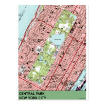 Vintage Karte Central Park New York City Postkarte