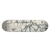Vintage Karte der Great Lakes (1696) Personalisiertes Skateboard