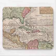 Vintage Karte vom karibischen (1732) Mauspad