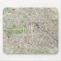 Vintage Karte von Berlin Deutschland (1905) Mousepads