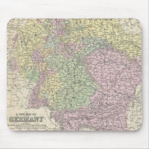 Vintage Karte von Deutschland (1853) Mauspad