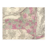 Vintage Karte von New York (1864) Postkarte