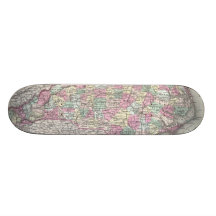 Vintage Karte von Nord-Carolina (1855) Personalisiertes Skateboard