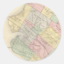 Vintage Karte von Oakland Kalifornien (1878) Aufkleber