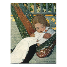 Vintage Kinderhängematten-Puppe; Jessie Willcox Sm Postkarte