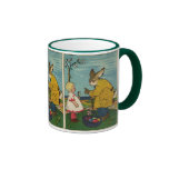 Vintage Kunst - kleines Mädchen mit dem Osterhasen Tee Haferl