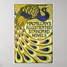 Vintage Kunst Nouveau, Macmillans Pfau-Feder Posterdruck