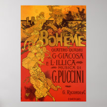 Vintage Kunst Nouveau Musik; La Boheme Oper, 1896 Posterdrucke