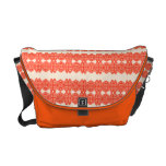 Vintage Kunst nouveau Spitze im Mandarine Tangorot Kuriertasche