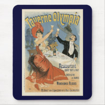 Vintage Kunst Nouveau; Taverne Olympia, Getränk-Pa Mauspads