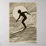 Vintage Kunst - surfendes Plakat