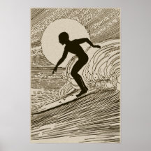 Vintage Kunst - surfendes Plakat