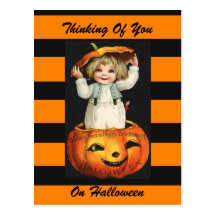 Vintage Kunstpostkarte Halloweens