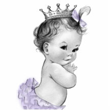 Vintage Lavender Princess Baby Girl Shower Cut Outs
