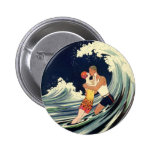 Vintage Liebe in der Brandung, romantischer Kuss d Anstecknadelbutton