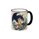 Vintage Liebe in der Brandung, romantischer Kuss d Tee Tasse