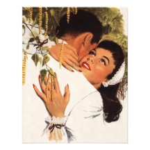 Vintage Liebe Romance, Paar in einer liebevollen U Personalisierte Ankündigungskarte