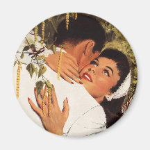 Vintage Liebe Romance, Paar in einer liebevollen U Magnete