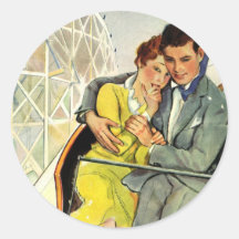 Vintage Liebe und Romance, Rollen-Untersetzer-Fahr Sticker
