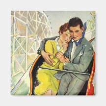 Vintage Liebe und Romance, Rollen-Untersetzer-Fahr Magnete