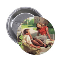Vintage Liebe und Romance Unicoed-Studenten Anstecknadelbutton