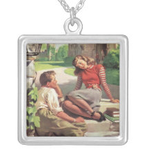 Vintage Liebe und Romance Unicoed-Studenten Amulett
