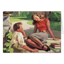 Vintage Liebe und Romance Unicoed-Studenten Karte