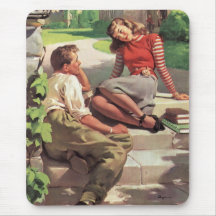 Vintage Liebe und Romance Unicoed-Studenten Mauspad