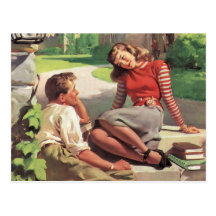 Vintage Liebe und Romance Unicoed-Studenten Postkarten