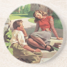Vintage Liebe und Romance Unicoed-Studenten Getränke Untersetzer