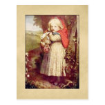 Vintage Lil rote Reithauben-Postkarte