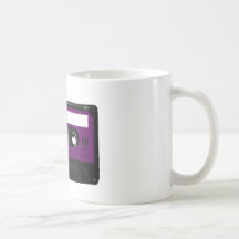 Vintage lila Aufkleber-Kassette Kaffee Tassen