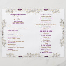 Vintage lila Hochzeit "Hochzeitsprogramm " Flyer Druck