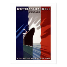 "Vintage Linie Franzosen C.G. Transatlantique Ship Postkarten