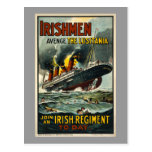 Vintage Lusitania-Iren Avenge! Postkarten