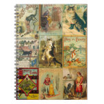 Vintage Mietze im Stiefel-WeihnachtsMontage Notiz Buch